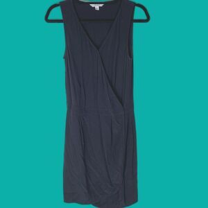 & Other Stories Black Viscose Womens Wrap V Neck Sleeveless Dress Size 6